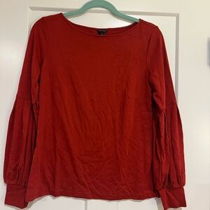 Ann Taylor Rich Red Long Sleeve Top